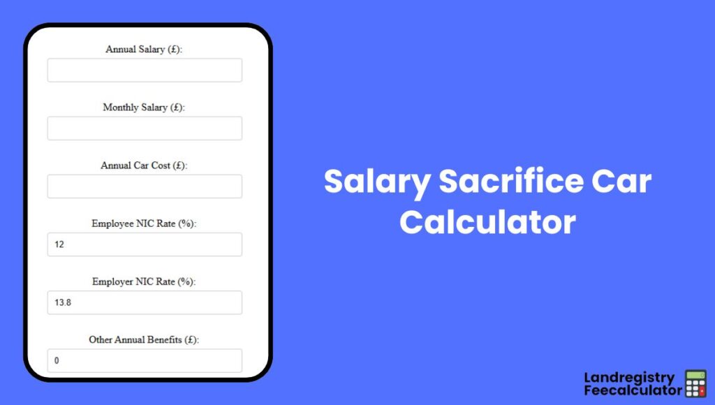 Salary Sacrifice Car Calculator