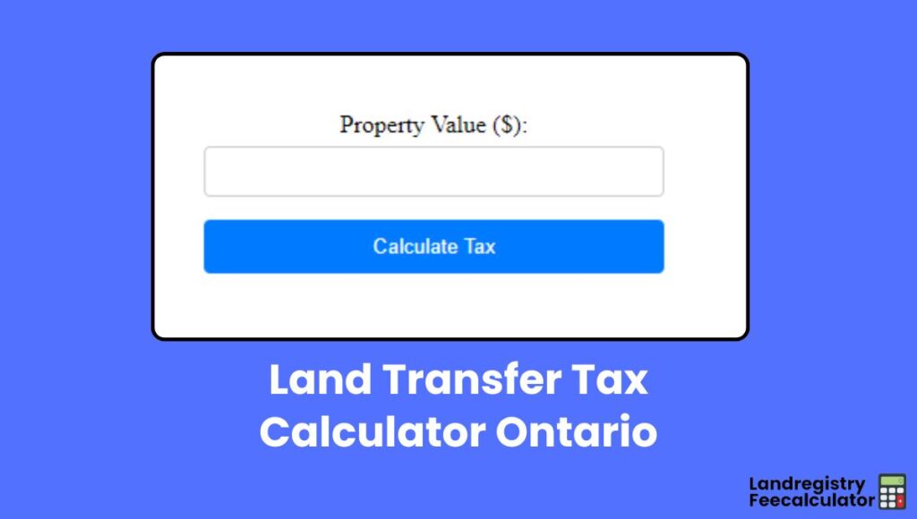 Land Transfer Tax Calculator Ontario